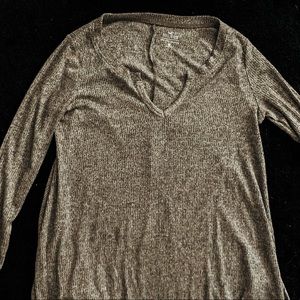 HOLLISTER GREY HEATHERED LONG SLEEVE TOP